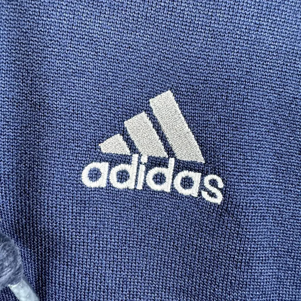 Vintage Adidas Jacket Size XL Blue Zip Up Hooded Pockets Logo Athletic USA 90s